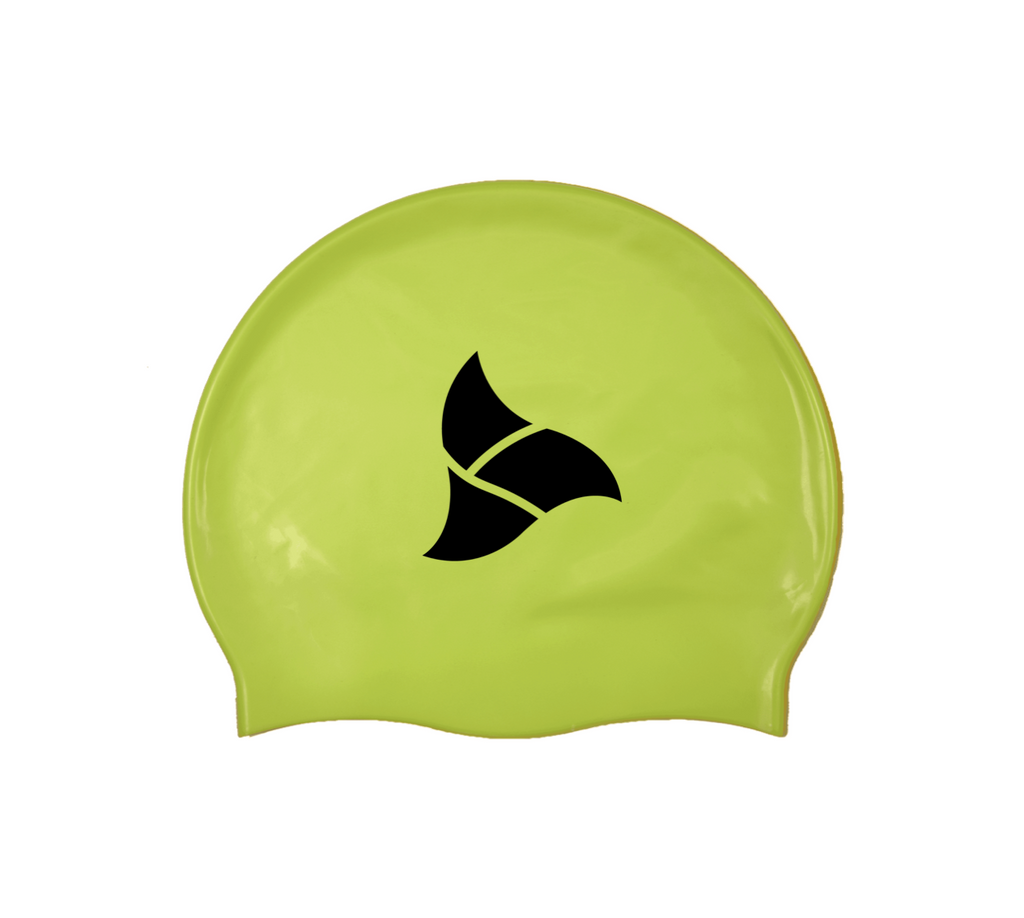 VOLT Green swim cap with TRI-FIT logo. 
